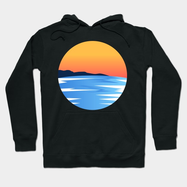 Sea and Sunset, Beach Sunset Hoodie by Islanr